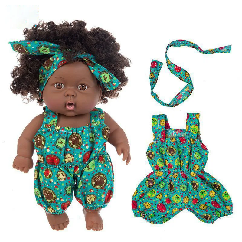 Nathaniel Wholesale 18 Inch 45 Cm Vinyl Dolls For Kids African Black Doll