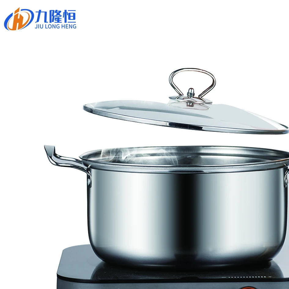 Kitchen Utensils Non Stick Stainless Steel Frying Pan Cookware Set 304 With Glass Lid
