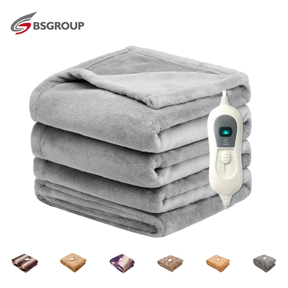 5 days delivery 180*130cm Double flannel grey 220v electric heated blanket