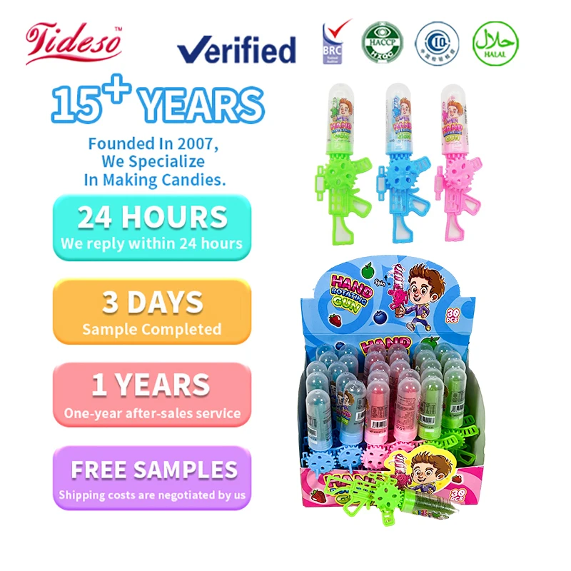 Stock Available Halal Hand Rotation Sweet Colourful Fruity Flavor toy Lollipop Hard Candy