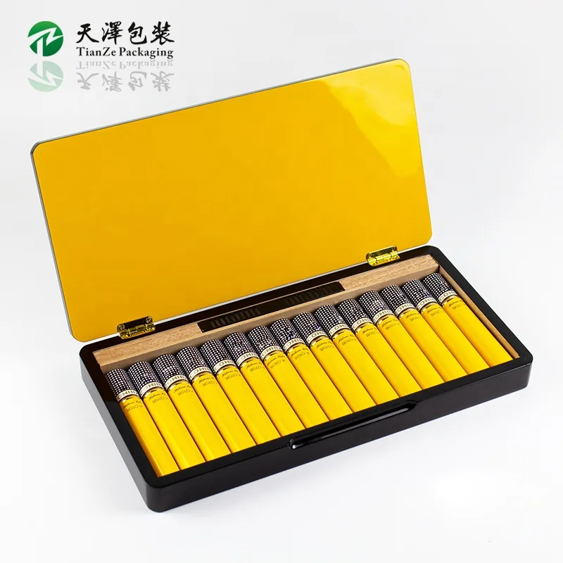 Custom Luxury Cigar Humidor Box Wooden Cigar Humidor Packaging Box for Gift