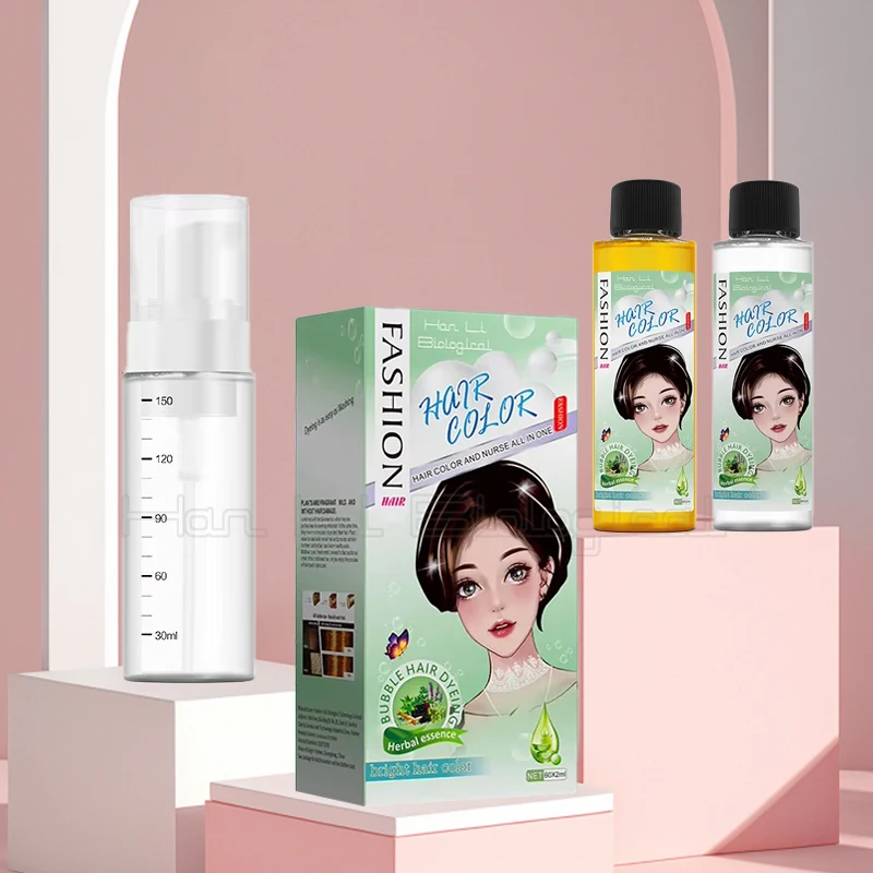 60 мл * 2 натуральные экстракты пузырьковая краска для волос с длительным цветом крем покрывает белые волосы дома приятным ароматом