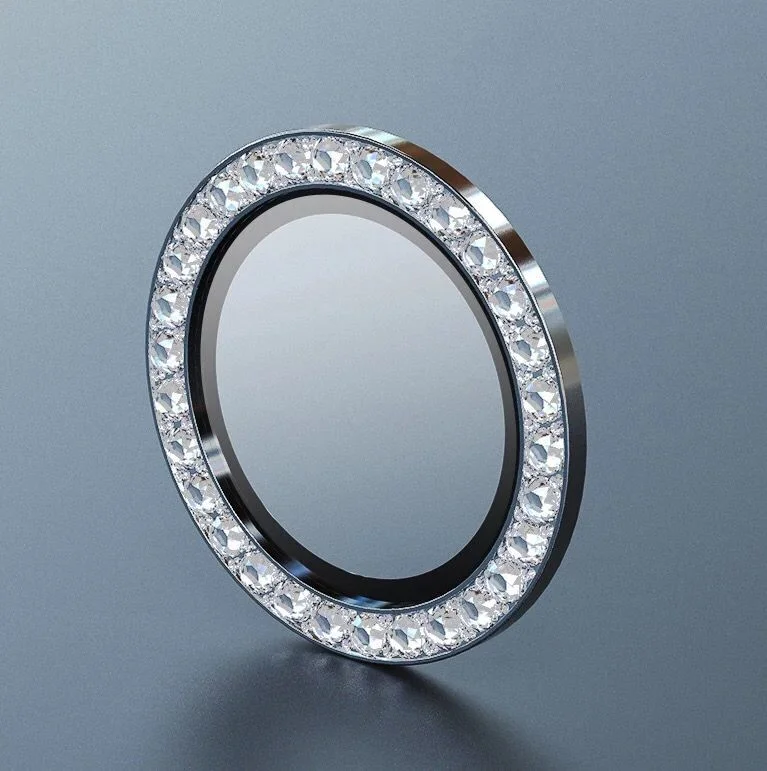 Glitter Tiny Diamond Alloy Ring Glass Tempered Camera Circle Cover For Iphone 12 Pro Max Camera Lens Screen Protector