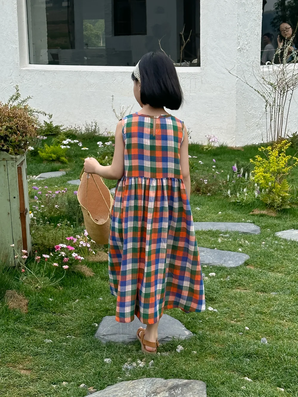 Plaid Summer Long Kids Dress 8 Years Girl Dress Design For Children 2024