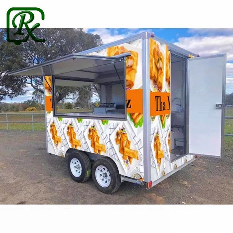 9-12ft jucery charcoal Australia fast food trailer bbq churros sweets laminate trailer burger van