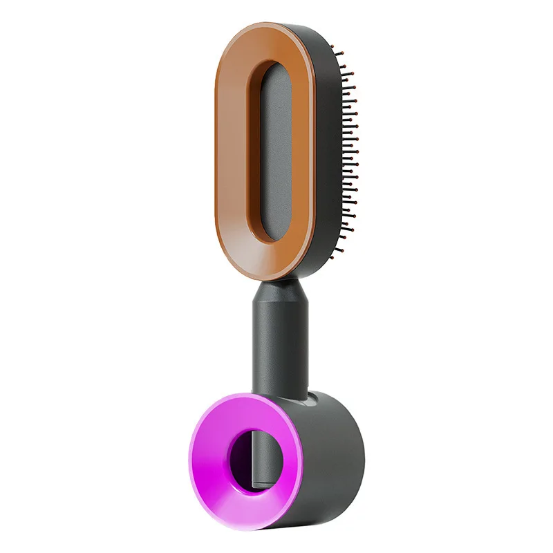 2022 Newest ABS+TPR Portable Hair Brush Scalp Massaging Caring Brush Vibration Massage Comb Self Cleaning Hair Brush for Women