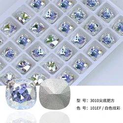 DONGZHOU Crystal Cushion Rhinestone Fancy Stone New Color Point Back Crystal Stones for Jewelry Accessories Garment Nail Art