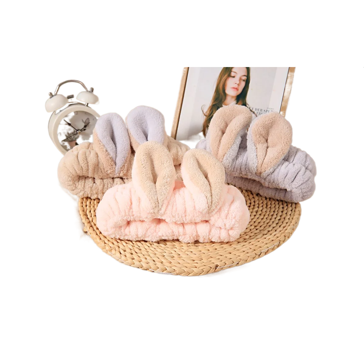 Wash Face Hair Holder Hairbands Soft Warm Coral Fleece Bow Animal Ears Headband For Girls