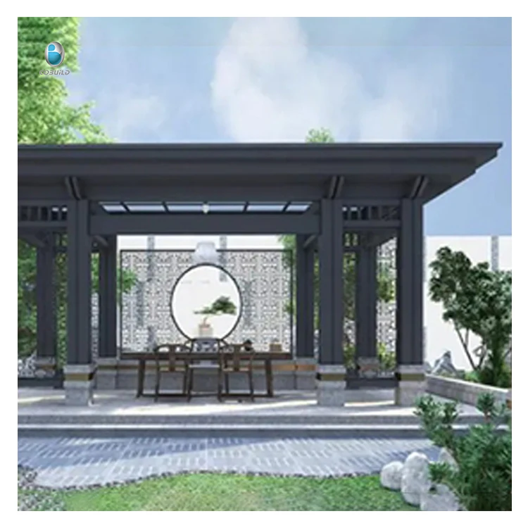 Classical Elegance Custom Pavillon Outdoor Courtyard Garden Customized Aluminum Pergola