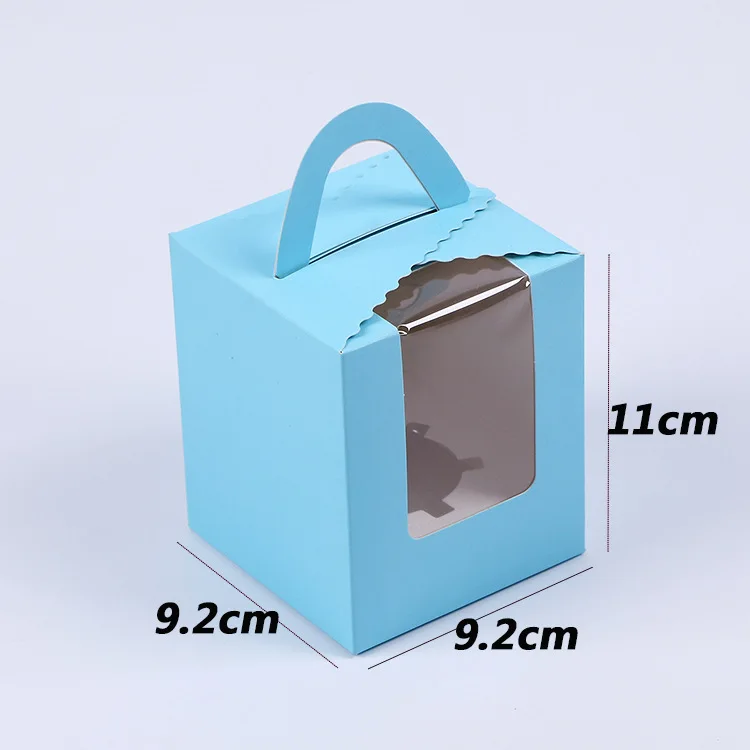 Colorful Foldable Kraft Paper Cake Box Private Label Paper Cupcake Box Muffin Packaging 1cupcake Boxes Art Paper Rectangle 005
