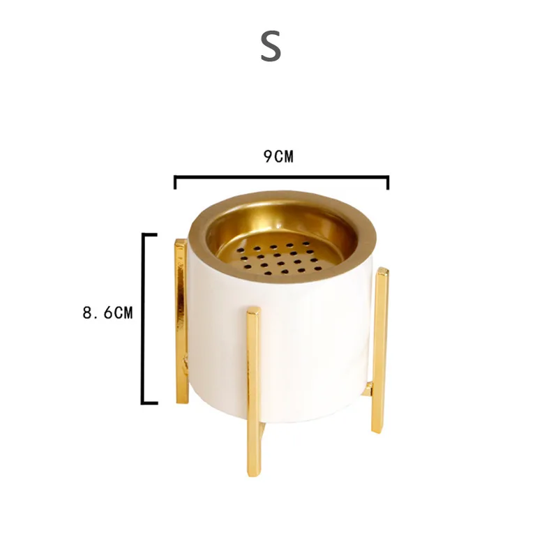 Simple modern ceramic Middle Eastern Arabic festival handheld metal incense burner black stand