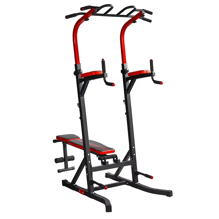 Pull-Up Workout Station with Bench Push up with Sit-Up Board Multi-functional Fitness Machine Pulling Bar Exercise Trainer