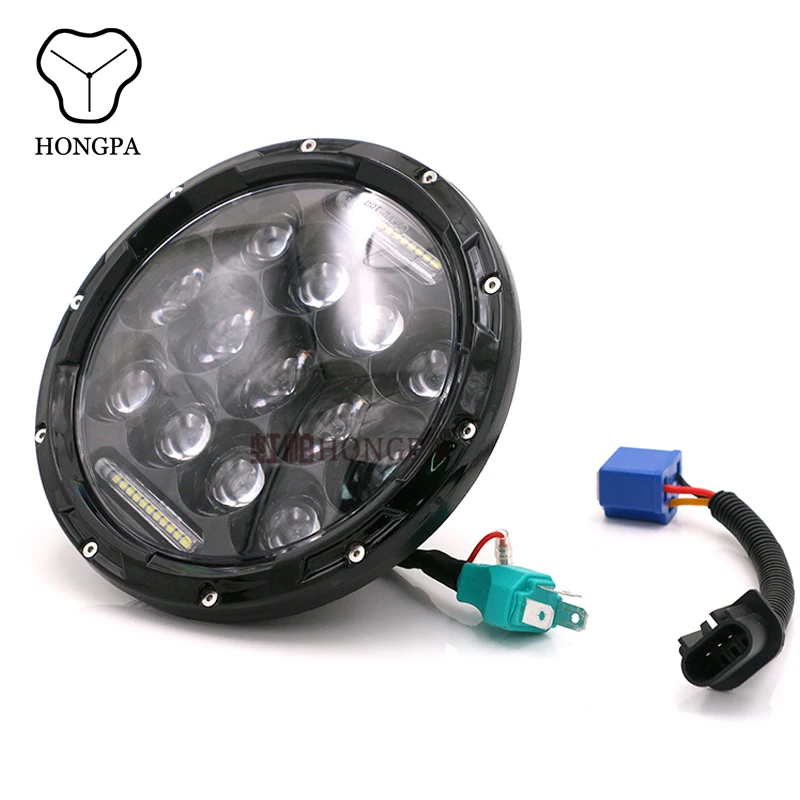 7' 60W Round Led Motorcycle Headlight Projector For Jeep Cafe Racer