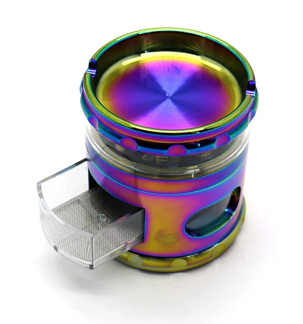 Haobo Новый цинковый сплав 63 мм мельница для специй с выдвижным ящиком и пепельницей верхняя крышка