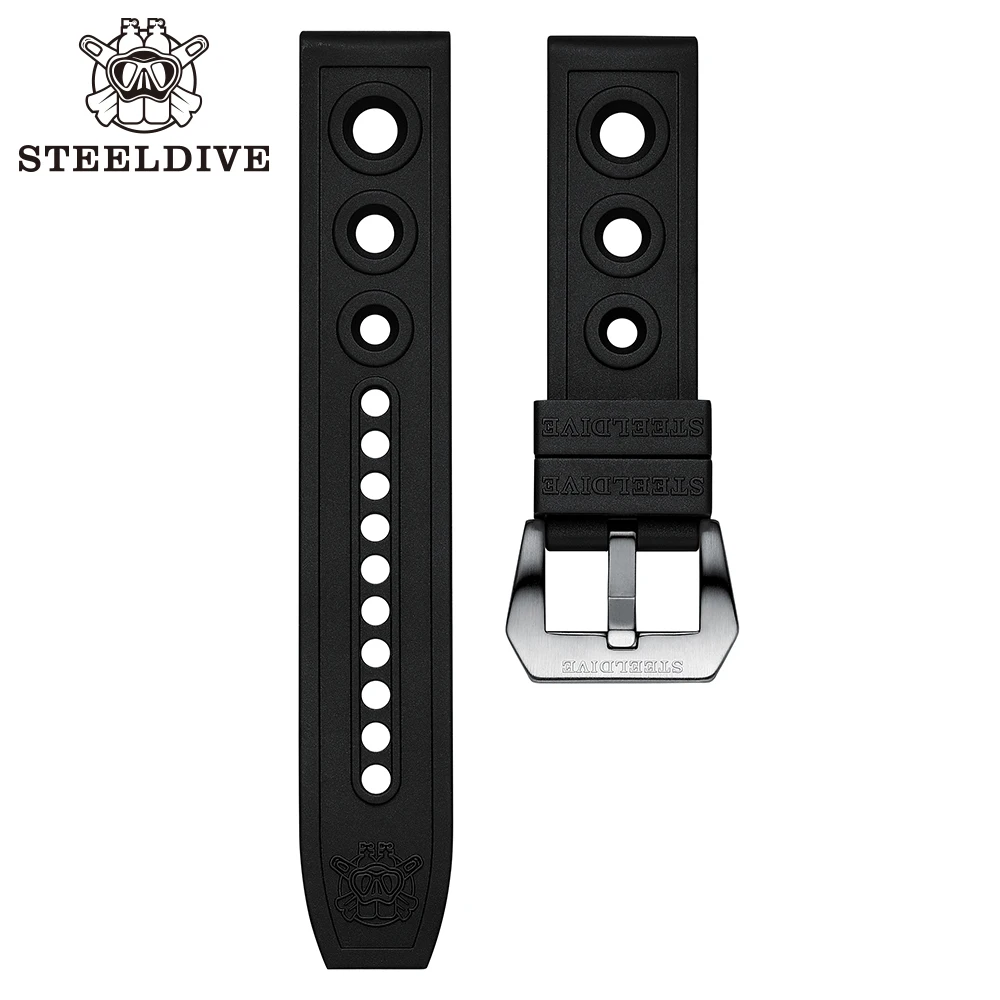  SD2201 Steeldive уникальный дизайн 20 мм 22 OEM черный резиновый ремешок для часов