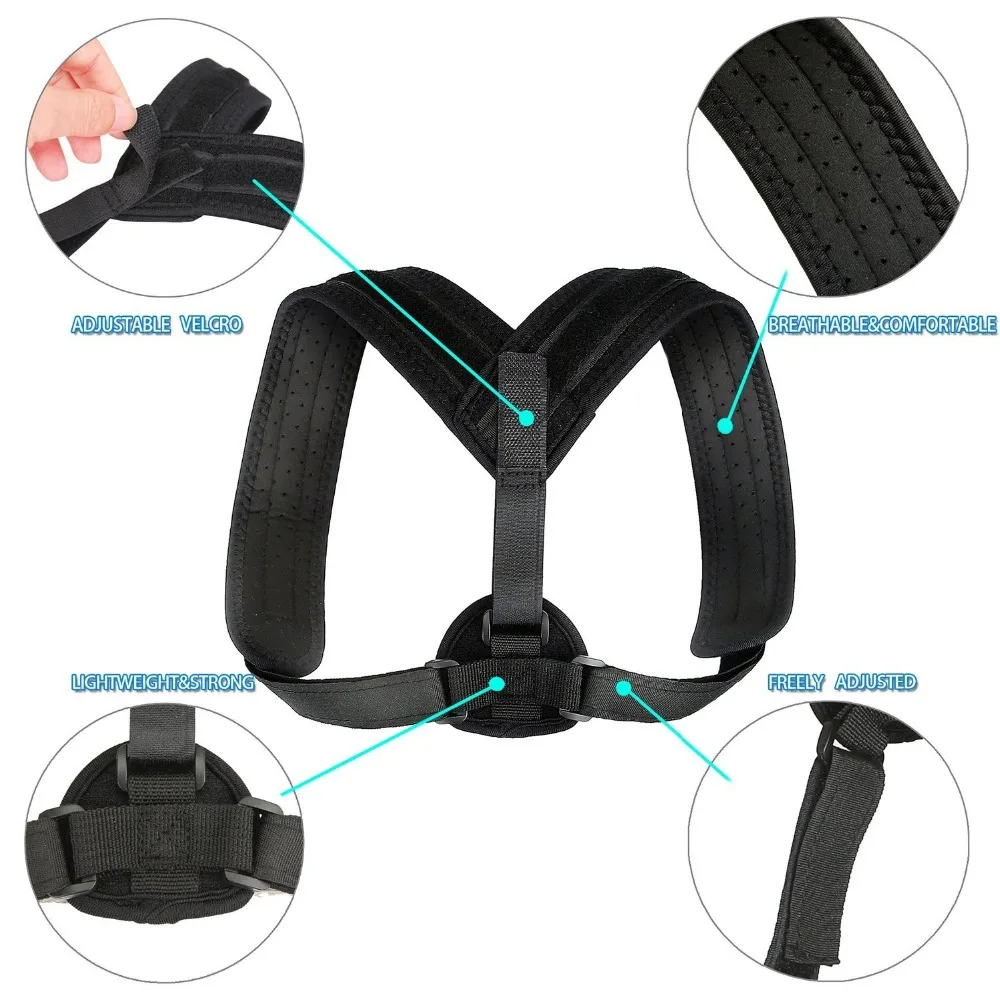 Copper Brace Back Clavicle Posture Corrector Brace with Adjustable Strap