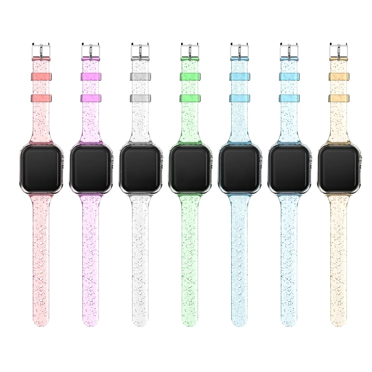 
2021 44 мм кристально прозрачный тонкий дизайн ТПУ ремешок для Apple Watch для замены ремешка 