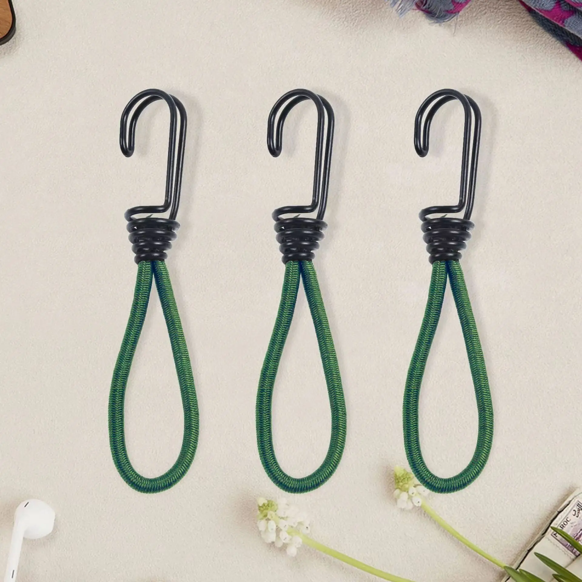 Outdoor Camping Tent Hooks Camping Canopy Accessories Drawstring Elastic Buckle Fixed Binding Strap Stretchy