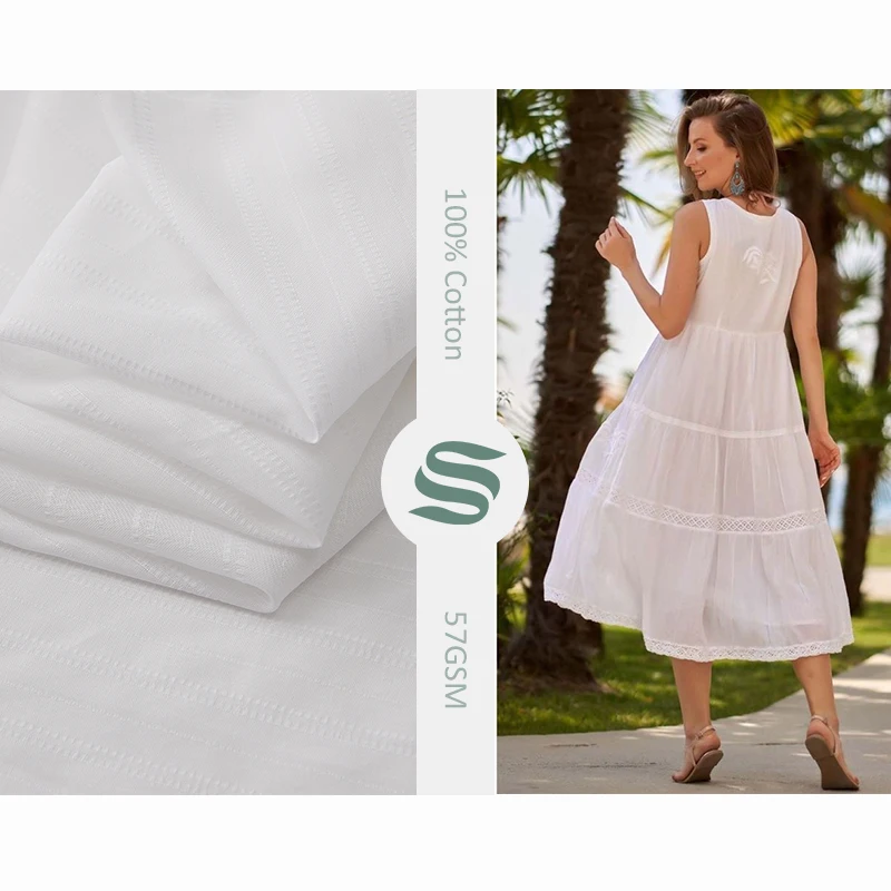 China manufacturer eco-friendly textile 100% pure cotton woven dobby Fabric for garment