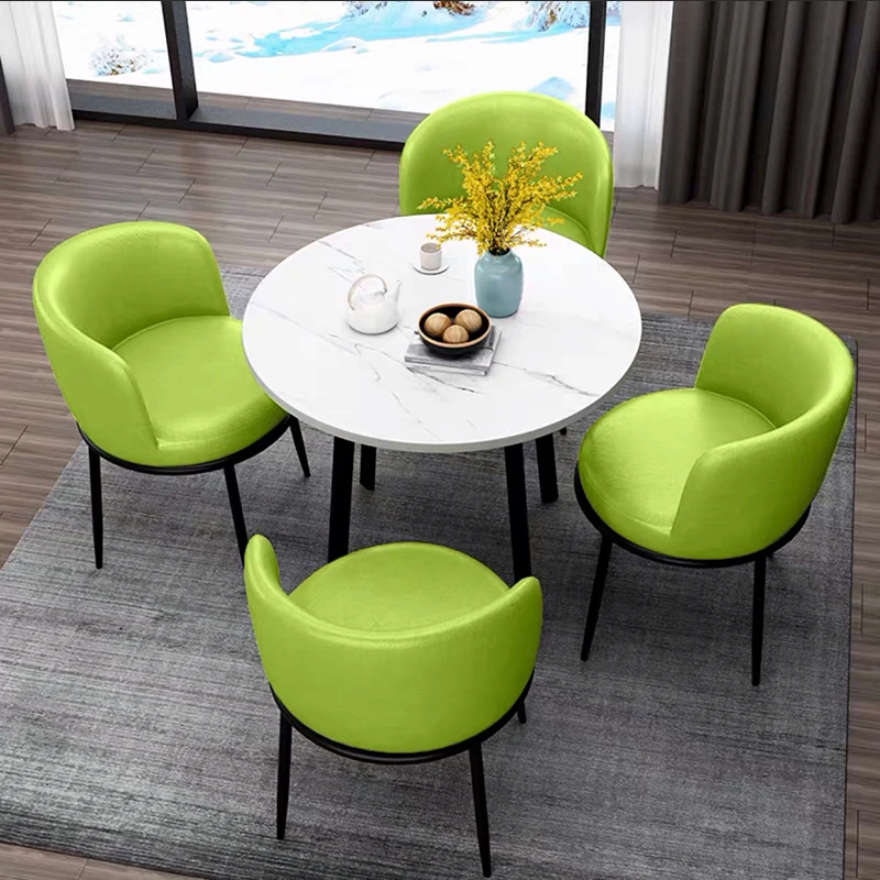 Low-luxury Minimalist E1 MFC Panel Small Balcony Coffee Table Faux Marble Coffee Table White Office Furniture