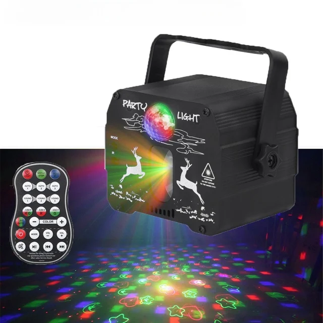 Mini Laser Party Light 60 Patterns Battery Powered Stage Dj Disco Lights Sound Activated Strobe Lights