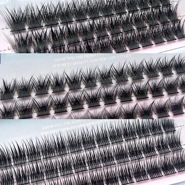 Individual Eyelash Clusters Private Label Faux Mink Eyelash Ribbon premade volume Lash Set Eyelash Extension Cluster