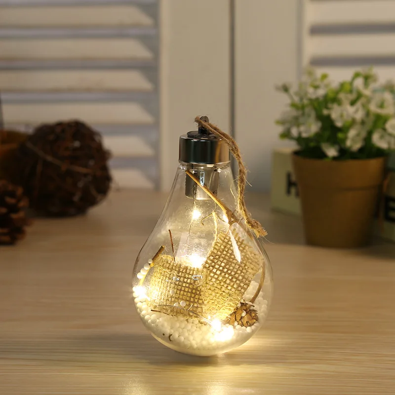 
Christmas Tree Decoration Pendant Led Transparent Christmas Ball Simulation Light Bulb Event Party Supplies 