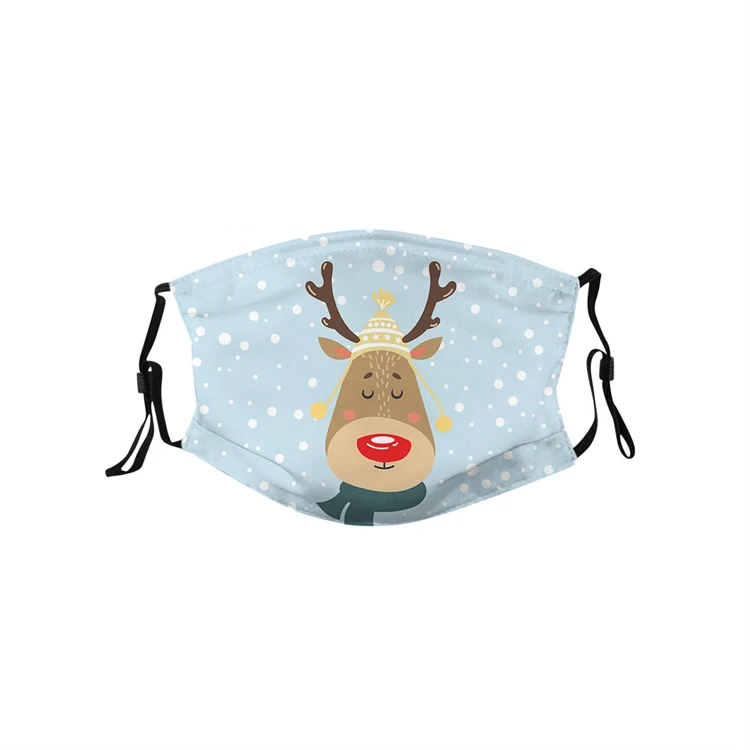 Wholesale Customization Fashion Party Mask Style New Christmas Picture Printed Hanging Ear Facemask For Adult And Kid