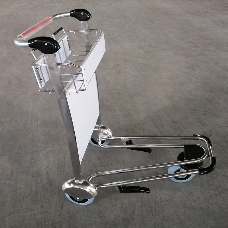 3 Wheel Airport Luggage Trolley Hand Cart Passenger Baggage Airport Trolley With Brake Rubber Wheel