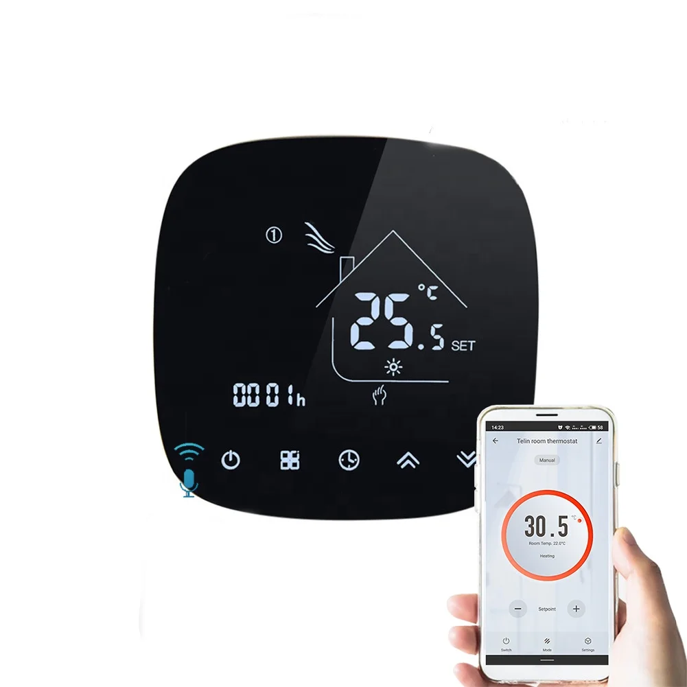 24 volt programmable tuya wifi smart room heating digital floor heat water electric underfloor heating thermostat