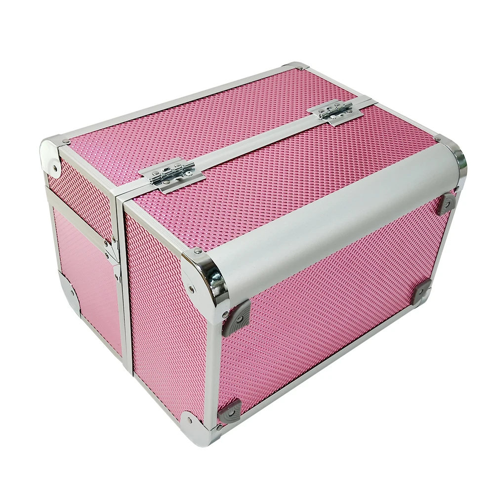 professional beauty aluminum rolling makeup case empty cosmetic storage travel box case