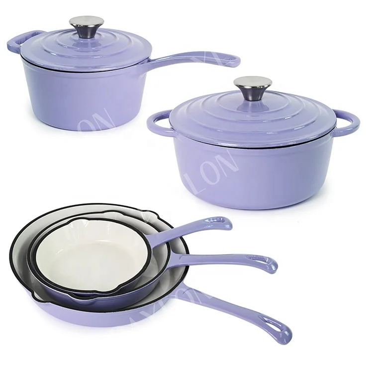 Custom Iron Cast Cookware Enamel Cast Iron Cooking Pot Cookware Set