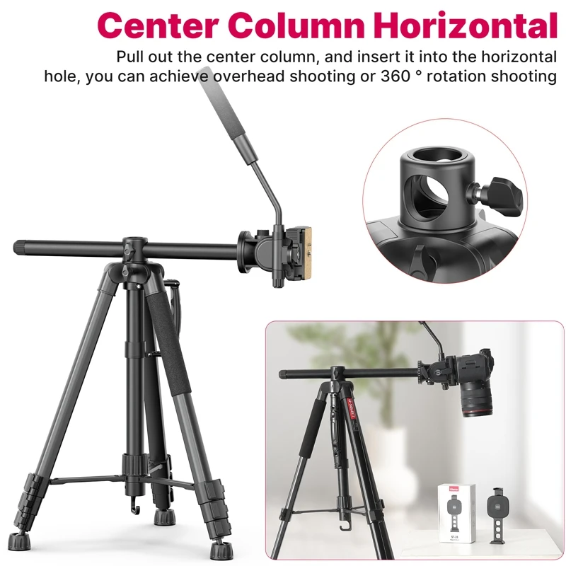 Ulanzi VT02 professional camera tripod Stand Video Tripod System Aluminum Travel Tripod multifunctional monopod for dslr camera