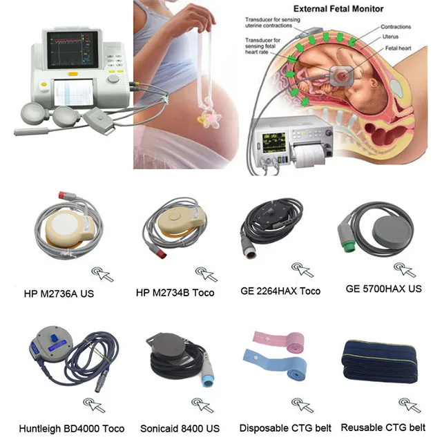 TOCO Transducer, Fetal Monitoring,Ultrasound, 9000E, Fetal Movement marker, 3 pieces  in one