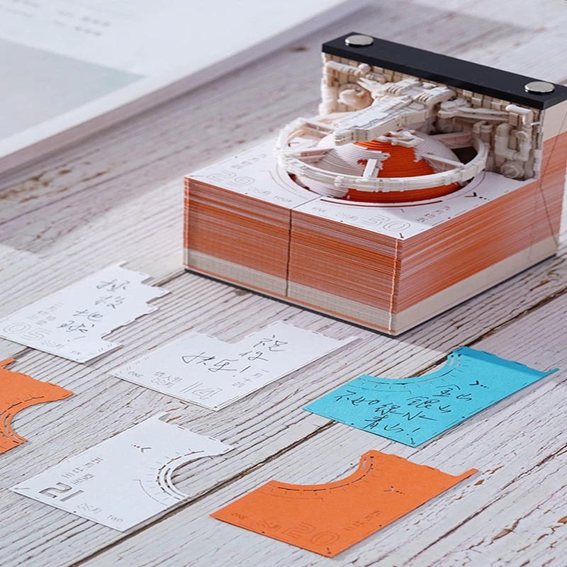 Customized 2023 Earth Saving 3D Paper Carving Calendar Notes Paper Tearing Creative Desk Calendar Table Decoration Gift