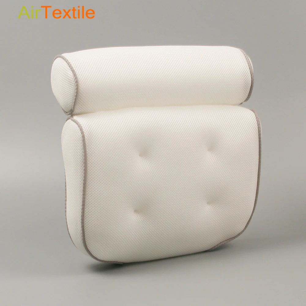 Breathable and washable bathtub pillow 3d bath pillow luxury spa bath pillow for tub with headrest