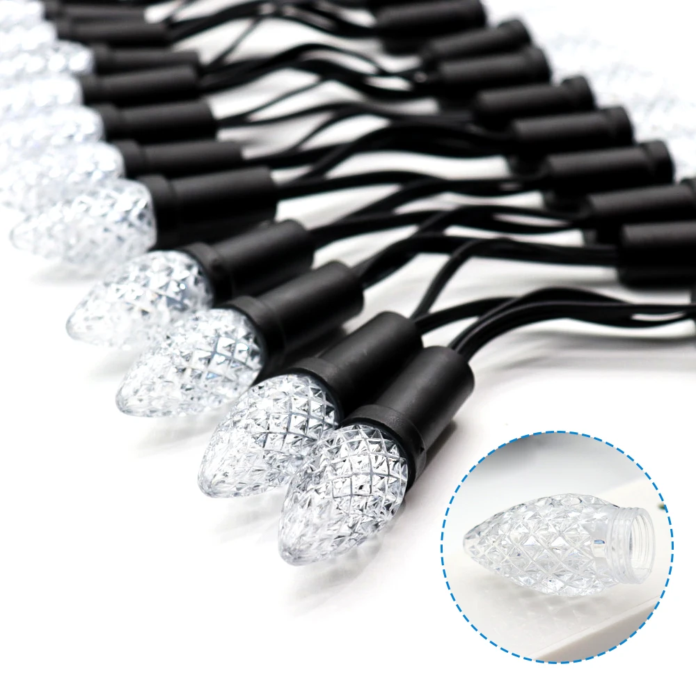 IP67 Smart RGB LED Pixel Christmas Lights DC12V WS2811/UCS1903 Changeable Colors Theme Parks Decorative Lighting