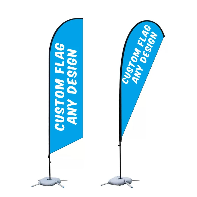 Tear Drop Feather Knife Beach Banner Flag With Stand Fiberglass Pole  Aluminum Flagpole Tube