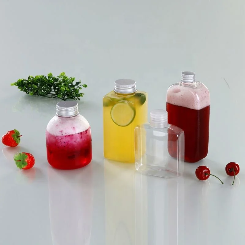 200ml 300ml 500ml 700ml  Leak proof Soft Drink Packaging Plastic Juice Bottle with Lid