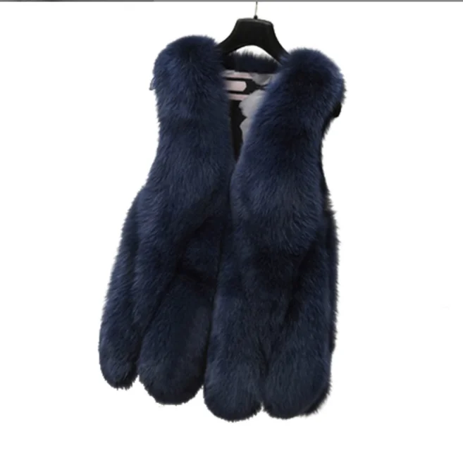 Лидер продаж, зимний женский пушистый жилет без рукавов из искусственного меха разных цветов 3xl, большой размер, длинный жилет из искусственного лисьего меха для женщин