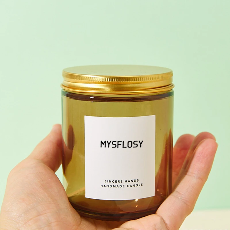 Empty 250ml Amber Matte Black Color Glass Candle Jars Luxury For Candles With Aluminum Lid