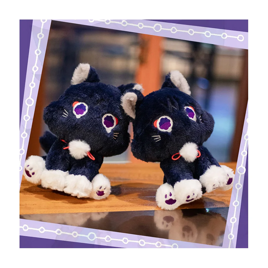 Hot Selling Cosplay Cat Mandrill Plush Toy 35cm Black Green Soft Customized Fabric PP Cotton Filling Vacuum Accessory Families