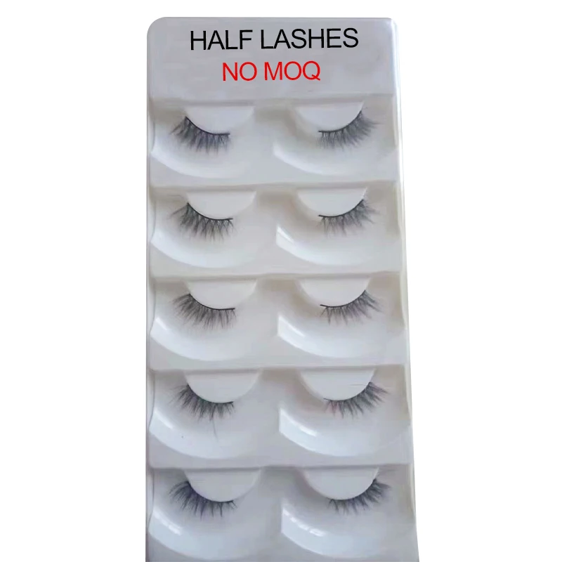 fibroin silk half accent lashes fauk Mink Corner Lashes 100% handmade 3d natural Strip