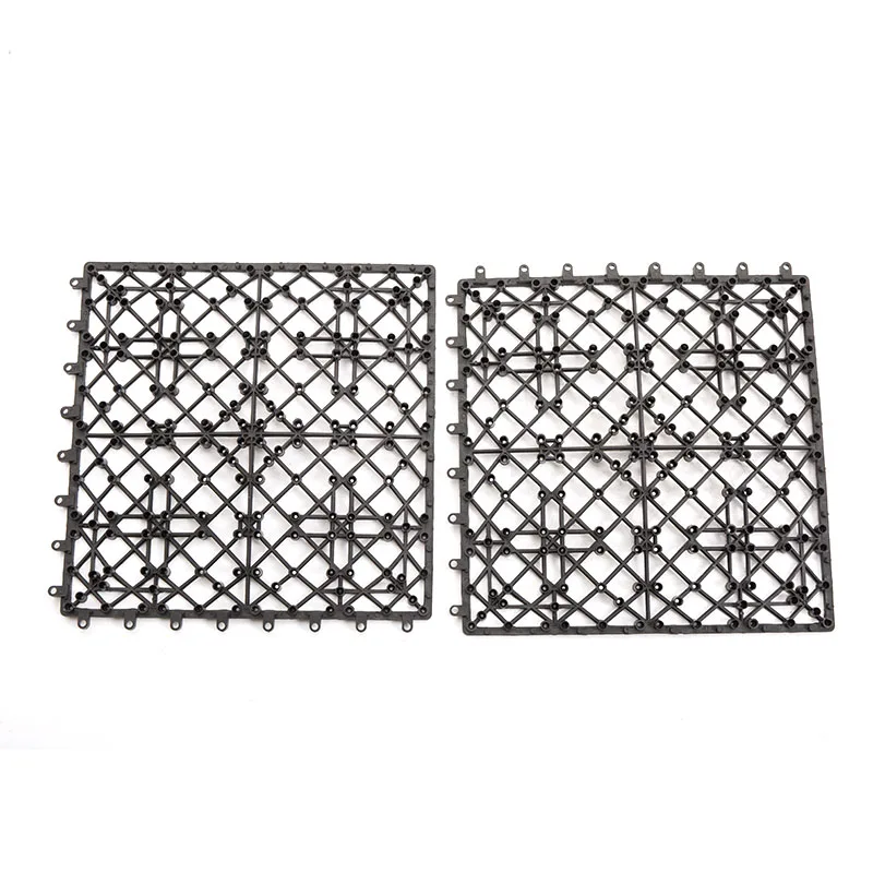 Interlock plastic base for decking and tile