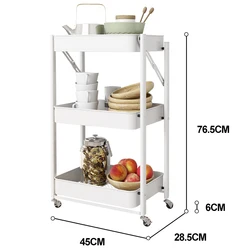 Black Metal Steel Collapsible Shelving Organizer Wire Rack Foldable Kitchen Storage Unit On Caster Wheels