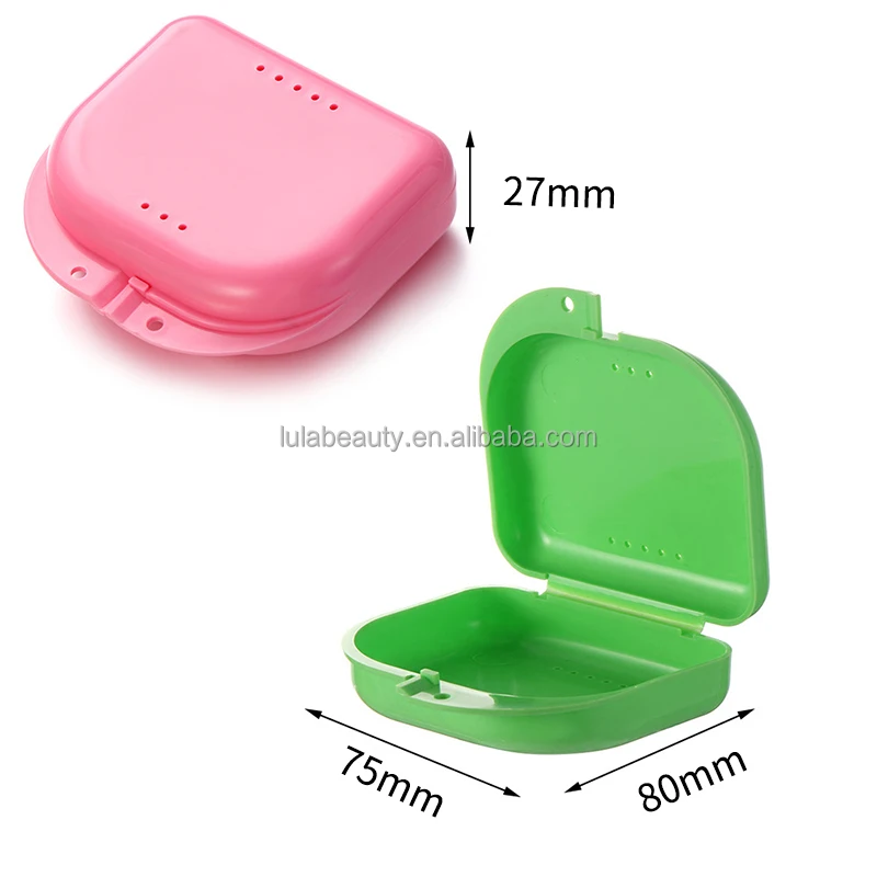 Portable Travel Denture Mouth Guard Aligner Retainer Case with Vent Holes Dental Retainer Box