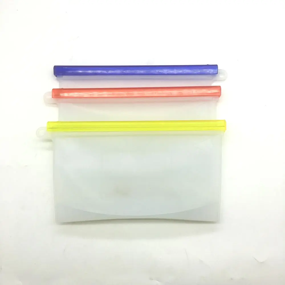 500ML Food Grade  Leakproof Silicone Food Storage Bag Reusable Sandwich Food Bags
