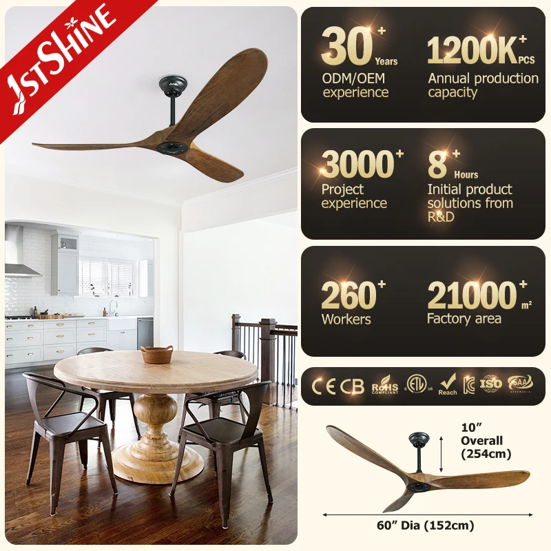 1stshine ceiling fan energy 220 volt saving automatic propeller 3 wood blade ceiling fan with remote control