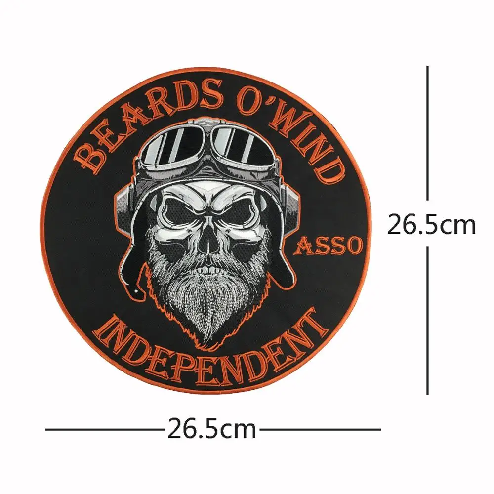 
Motorcycle large Size Biker Skull Patches Embroidery For Leather Jacket 