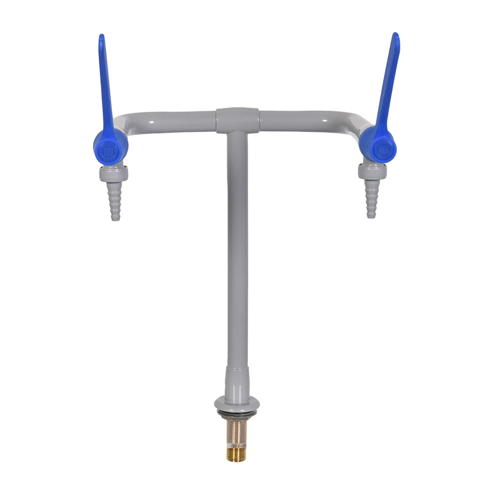 Laboratory Cleanroom Corrosion Resistance Copper Two Way Swan Neck Water Faucet Cold Hot Lab Water Tap